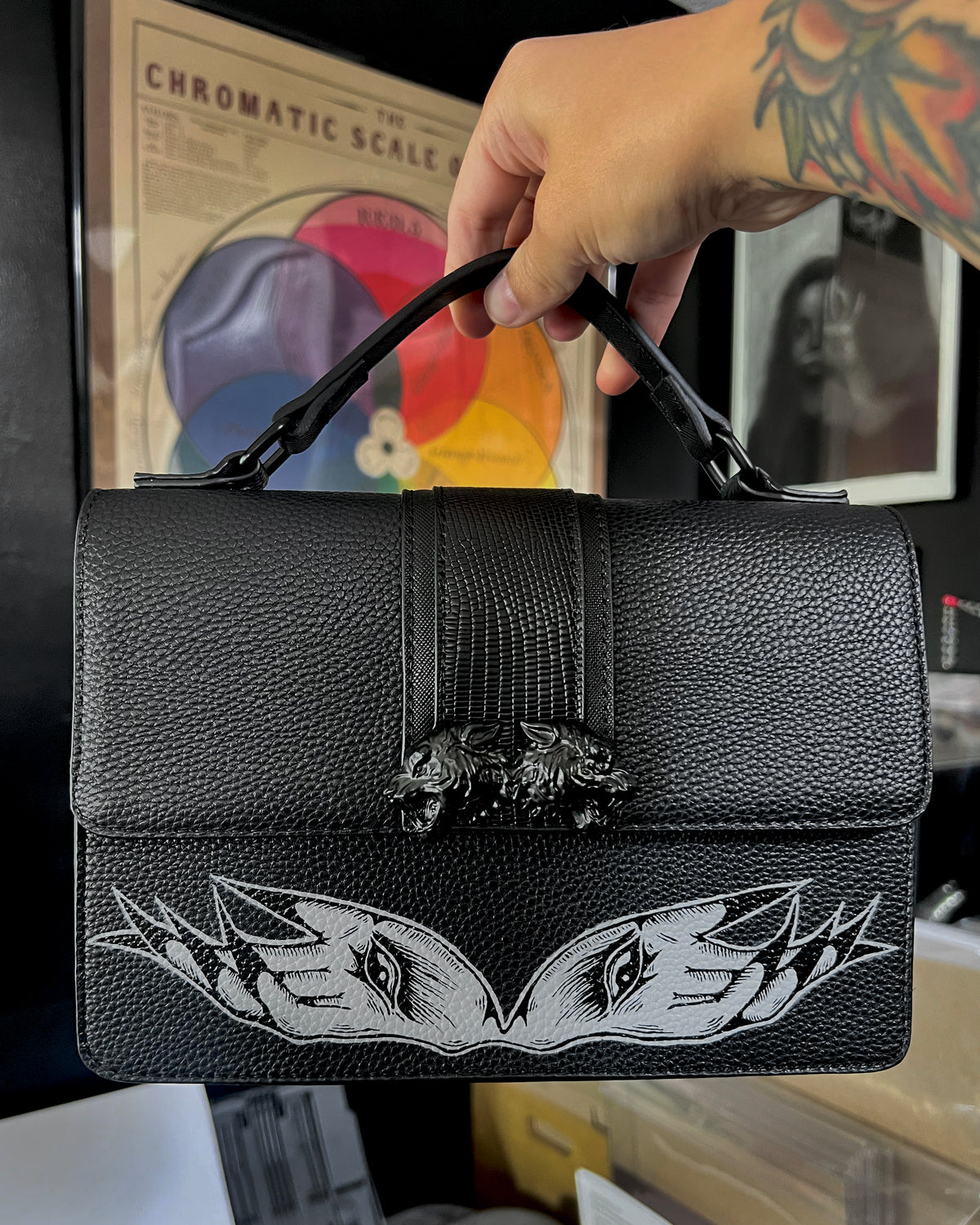 All Seeing Hand Painted Purse
