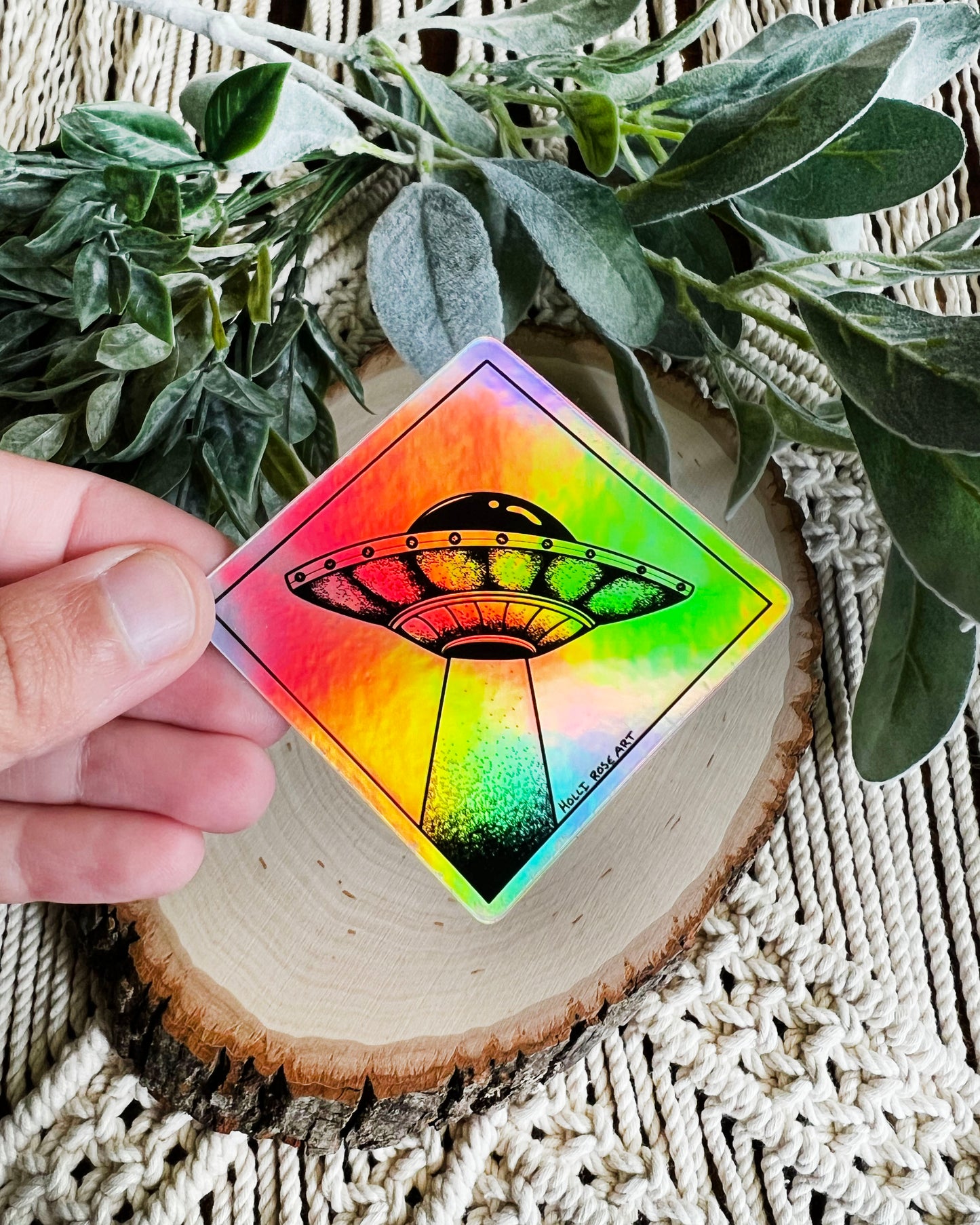 UFO Holographic Sticker