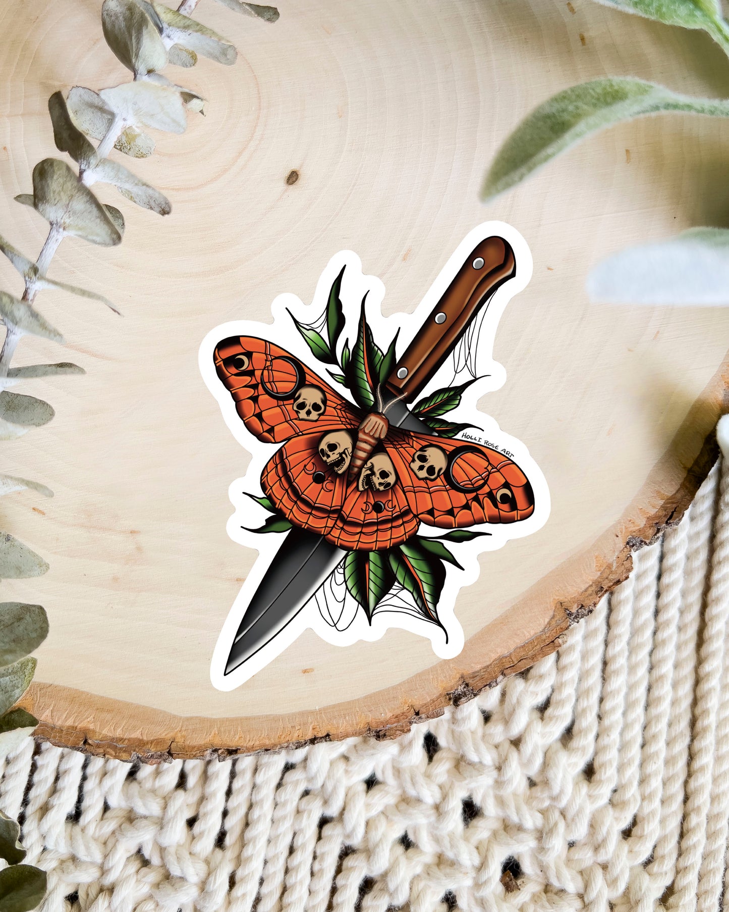 Skull Moth Sticker