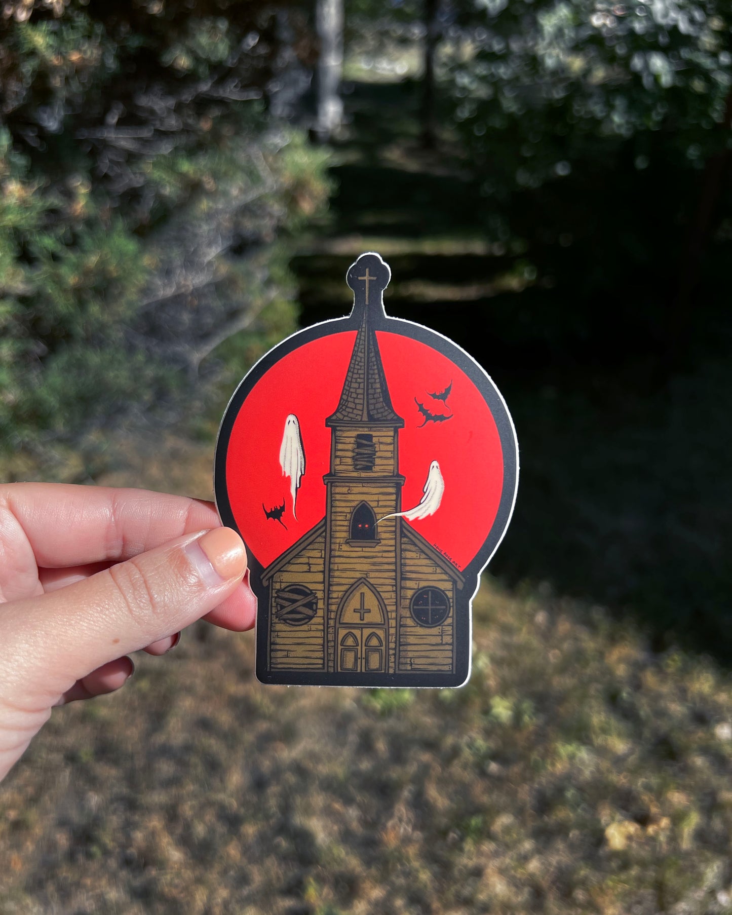 Haunted Church Sticker