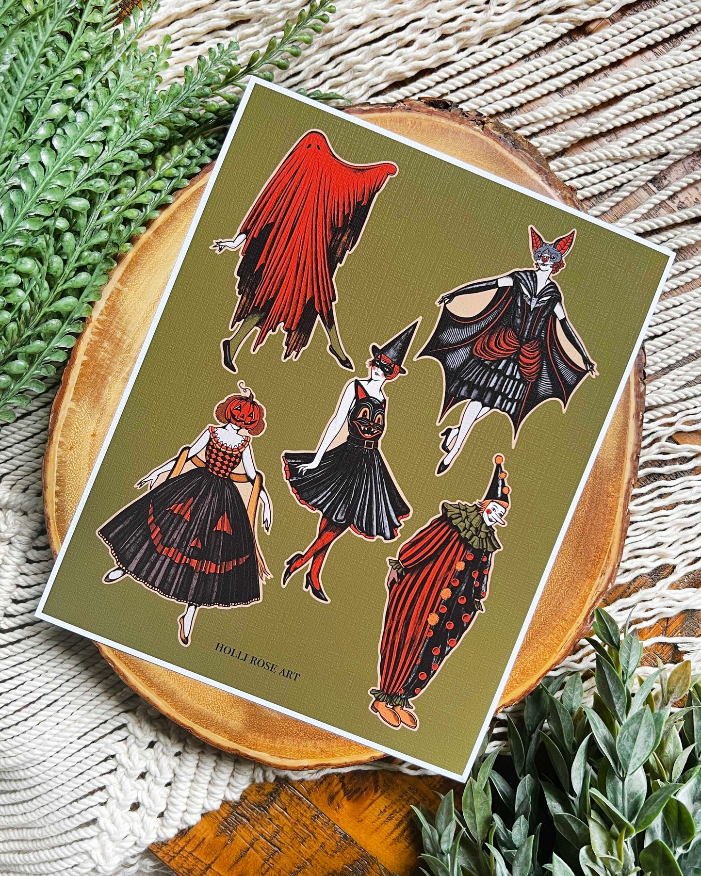 Vintage Halloween Ladies Print