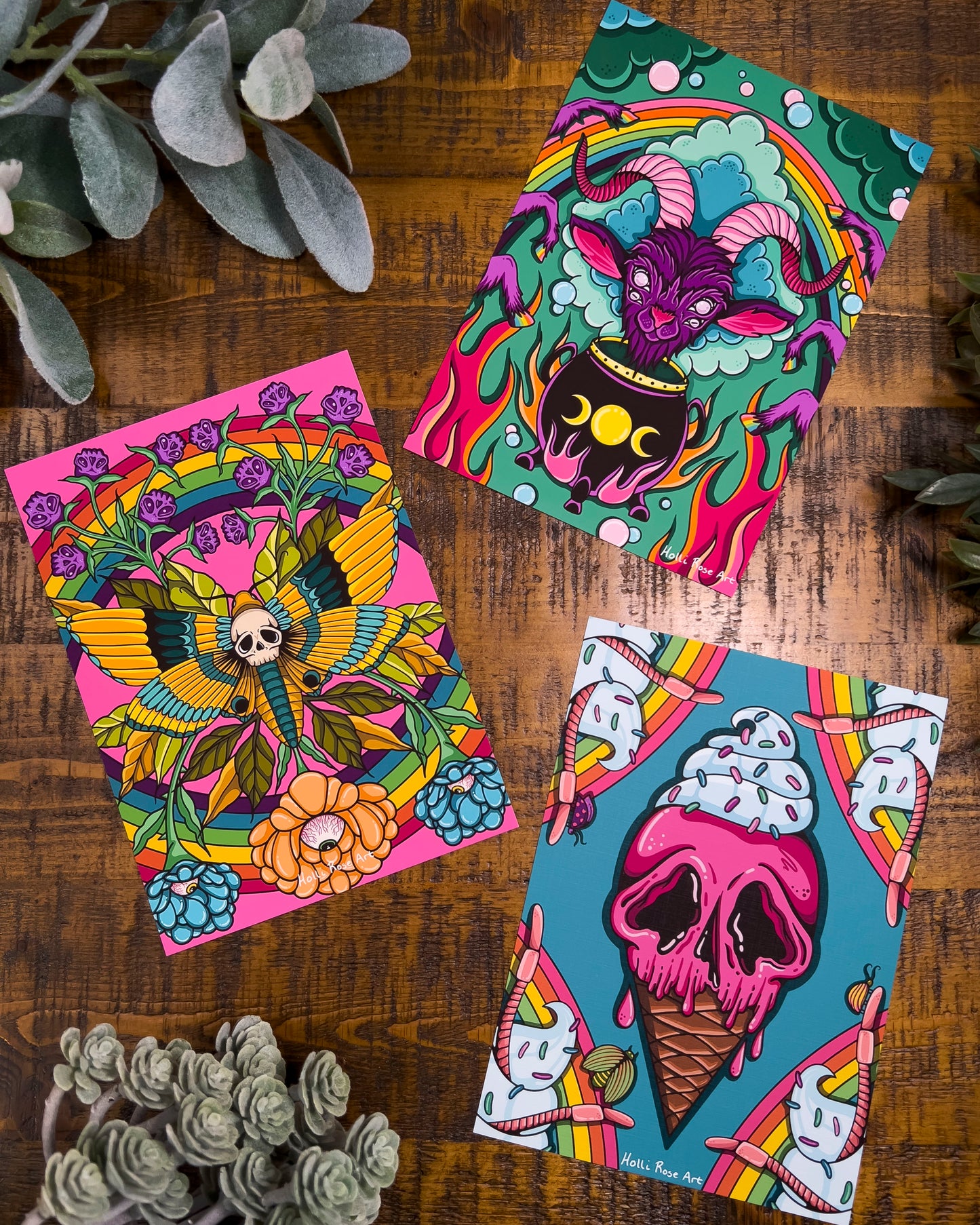 3 colorful prints