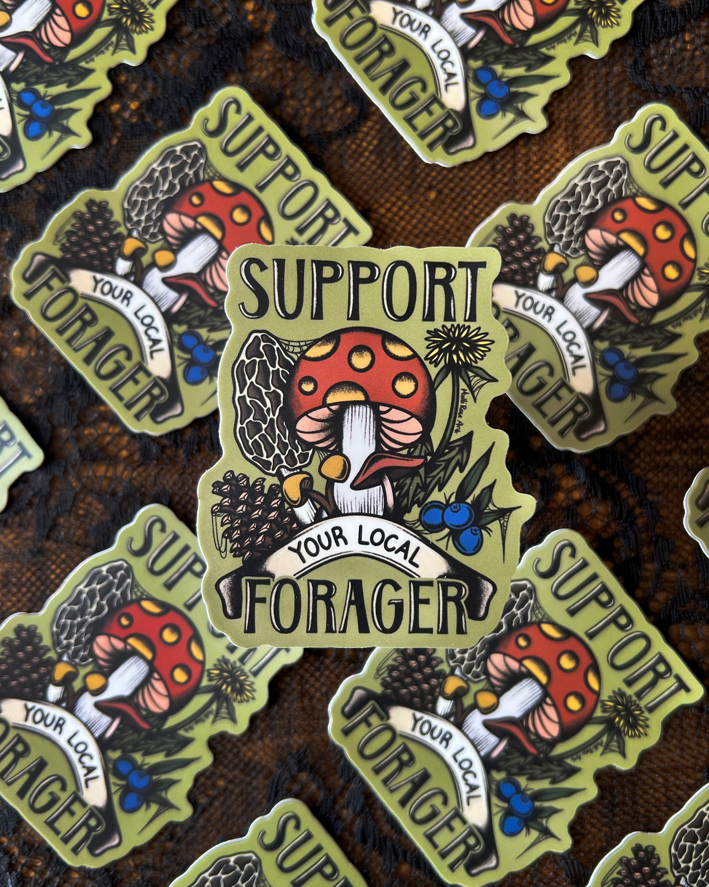 Support Your Local Forager Sticker