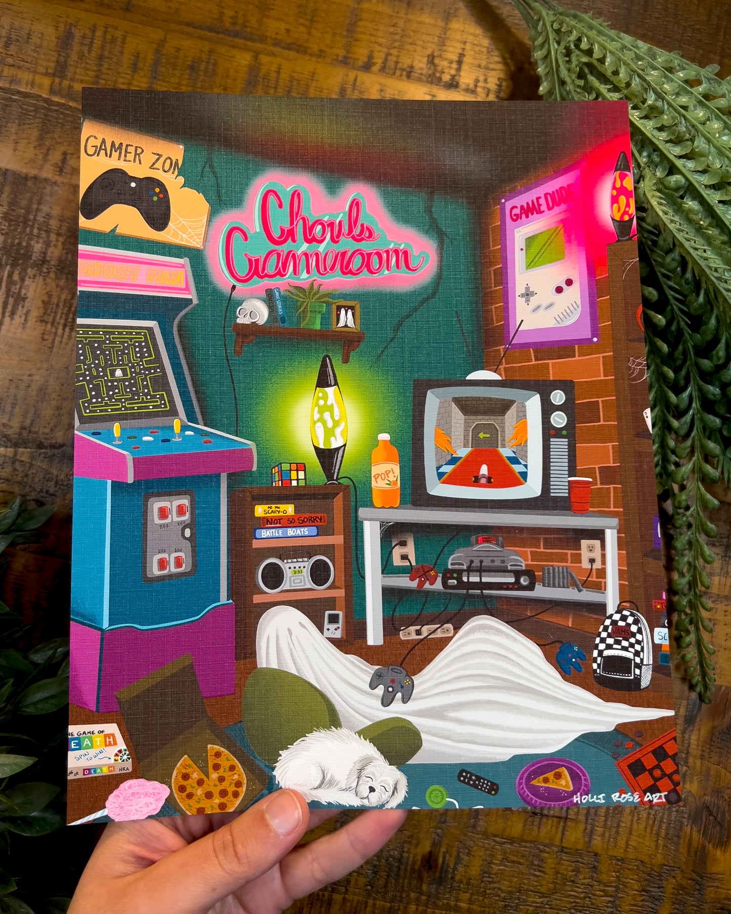 ghost in a gameroom art print