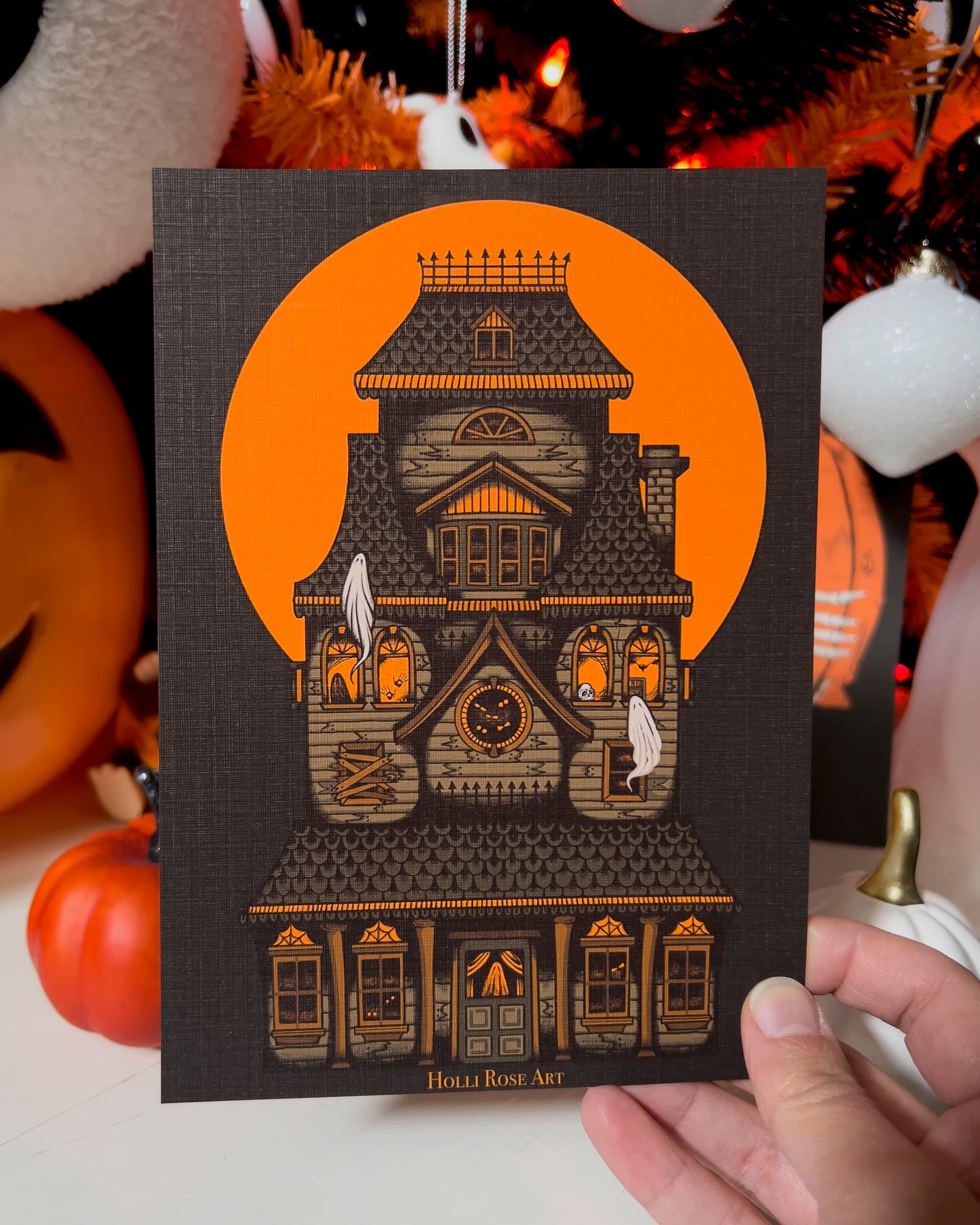 a haunted house print