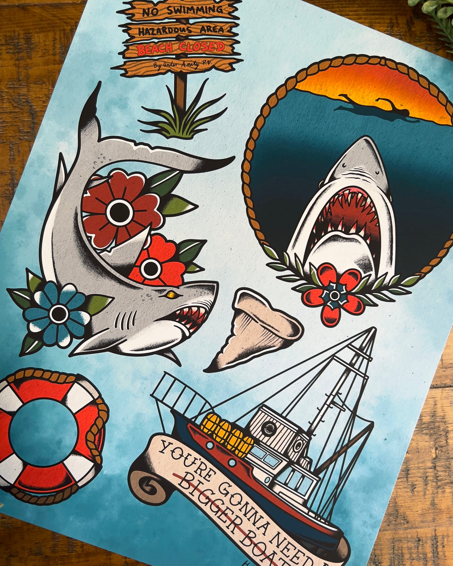 Great White Print