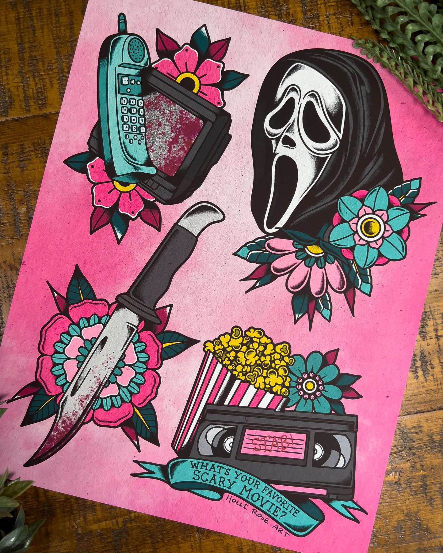 Pink Ghosty Print