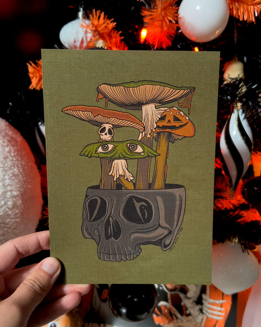 spooky mushrooms print
