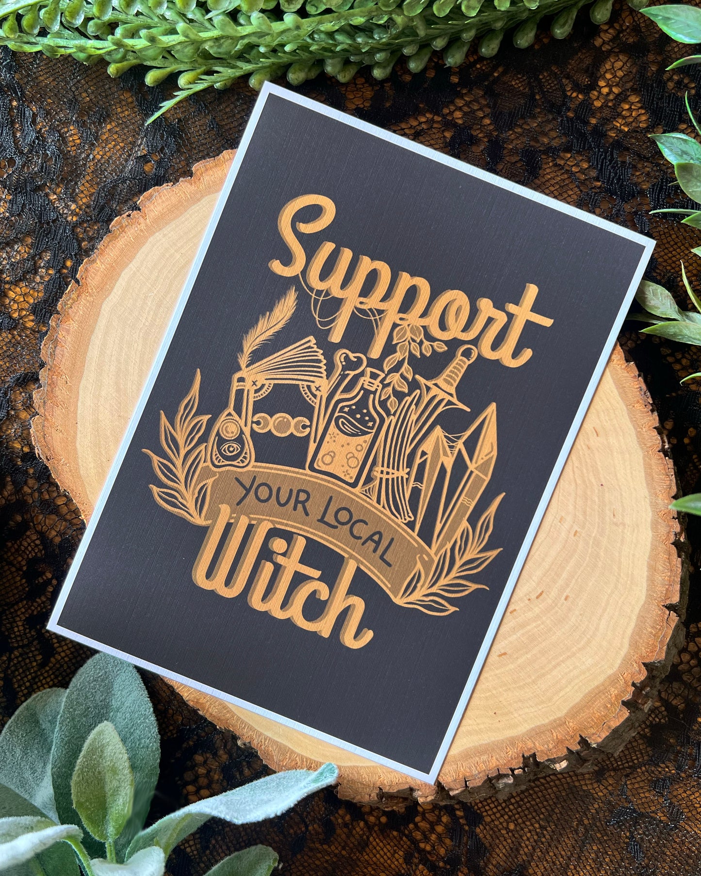 art print that says support your local witch