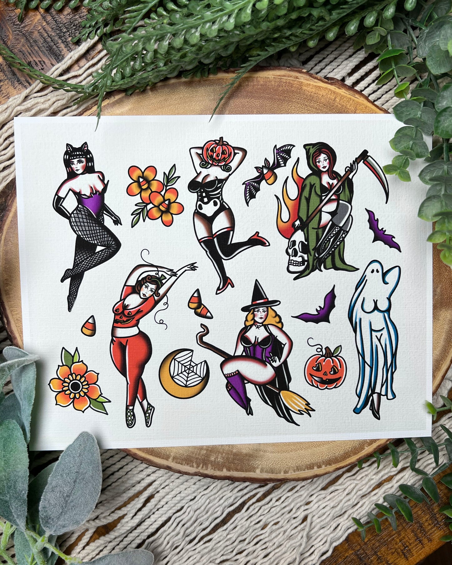 Spooky Babes Flash Sheet Print