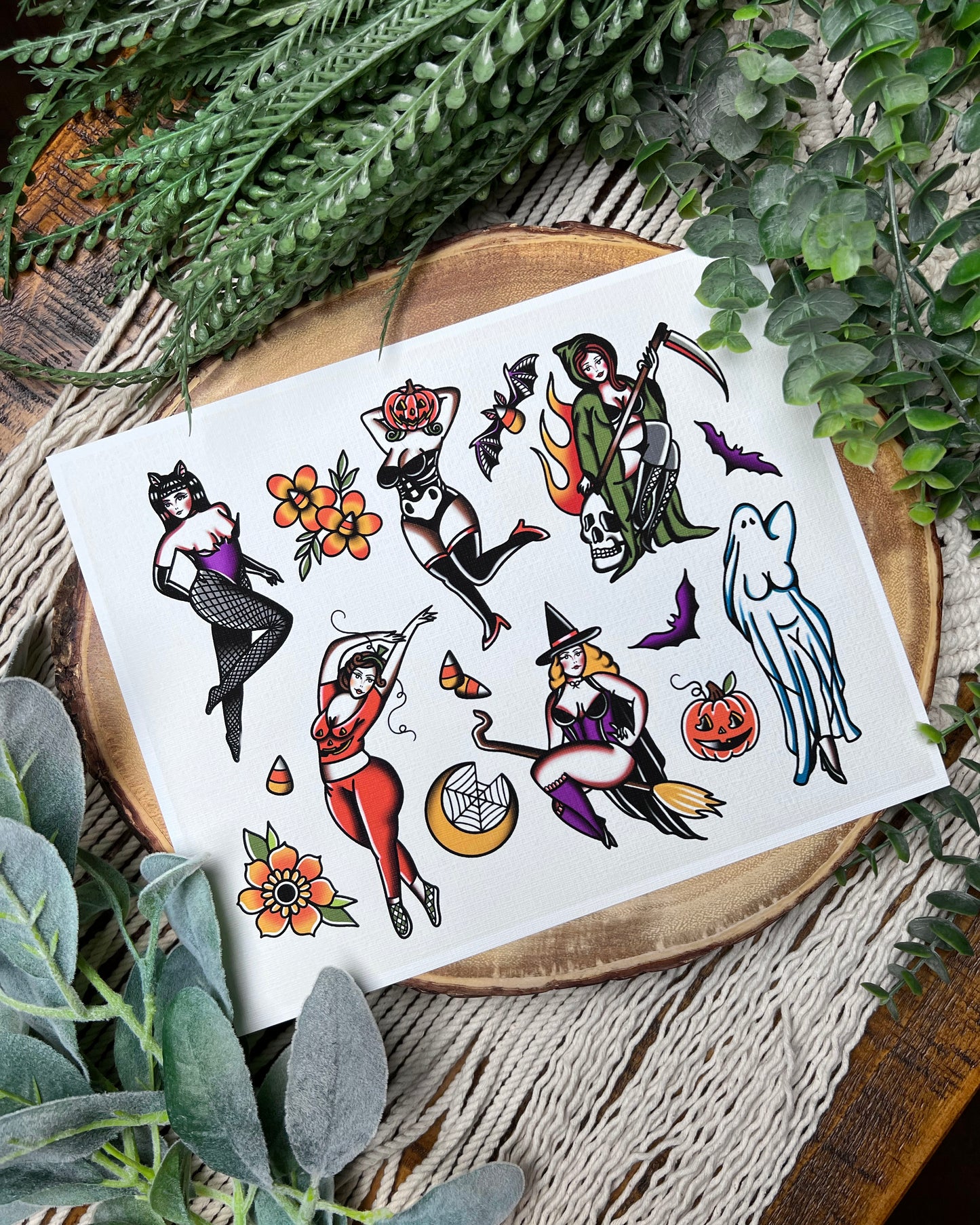 Spooky Babes Flash Sheet Print