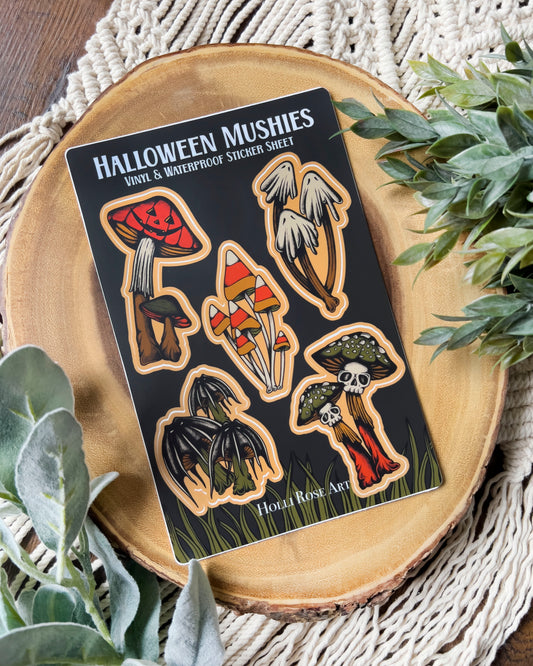 Halloween Mushrooms Sticker Sheet