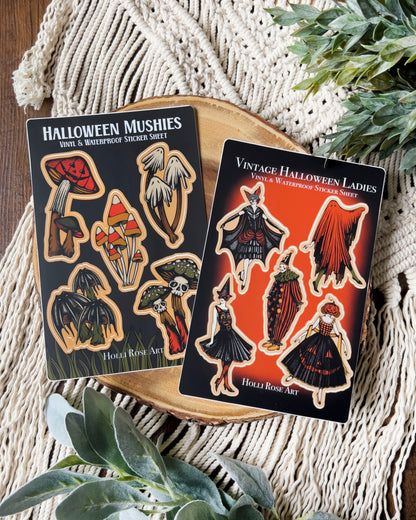 Vintage Halloween Gals Sticker Sheet