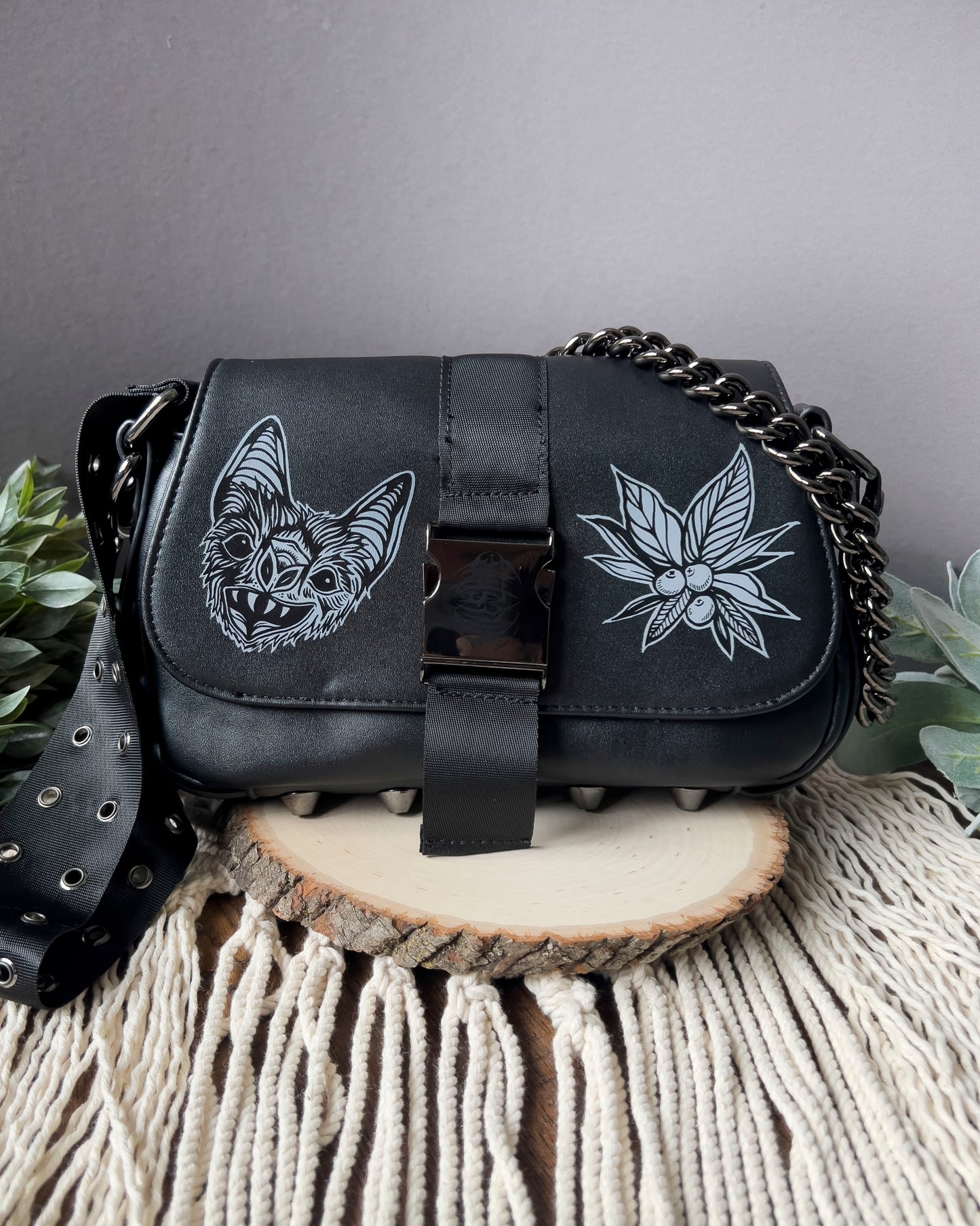 Darkwave Hand Painted Killstar Purse