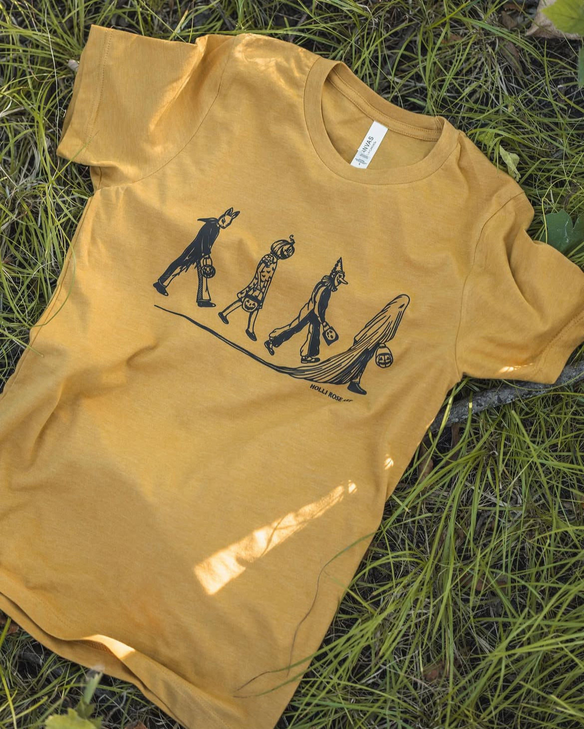 Mustard Yellow Trick or Treaters Heather T-Shirt