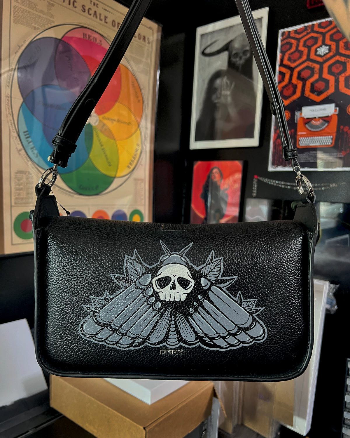 Death Moth Hand Painted Purse