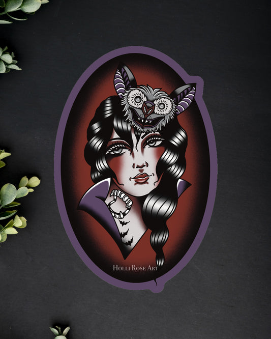 American Traditional Vampire Sticker