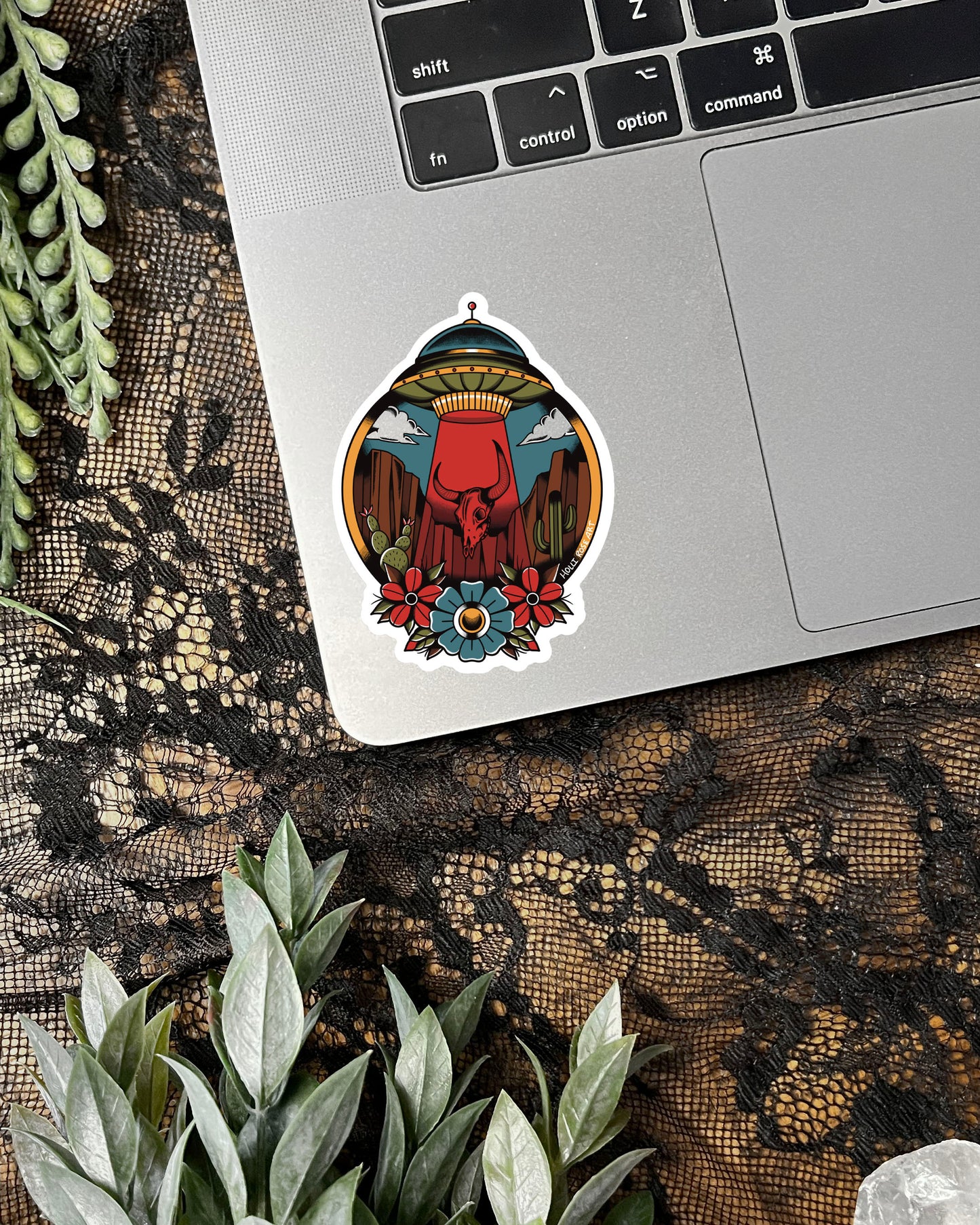 Alien Desert Abduction Sticker