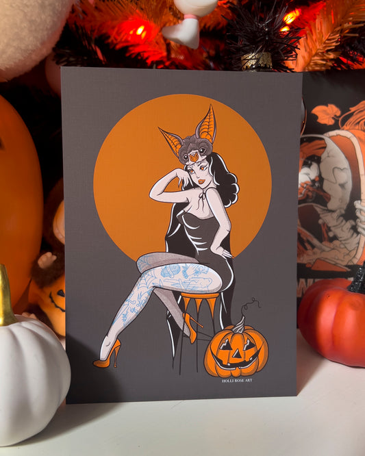 bat girl pinup art print
