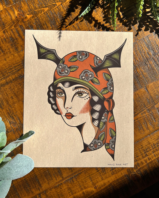 Bat Girl Print