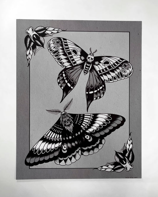 2 moths print
