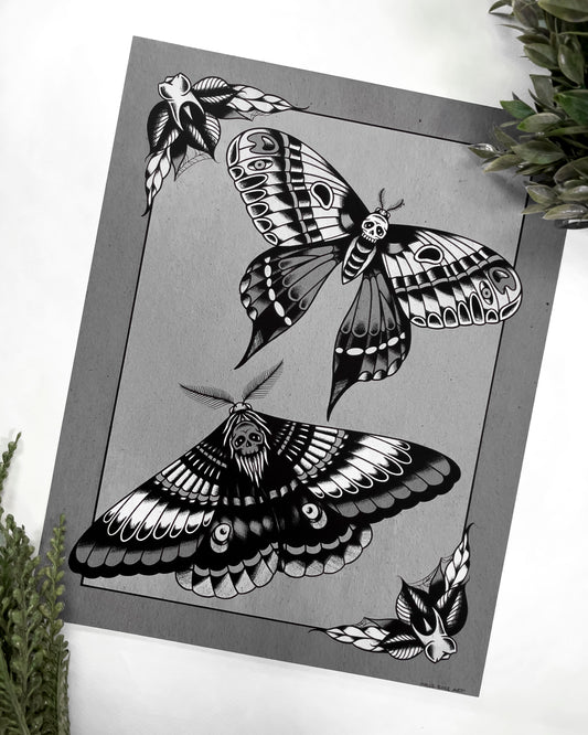 2 moths print