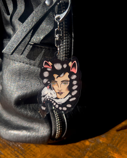 Kitty Kat GIrl Keychain