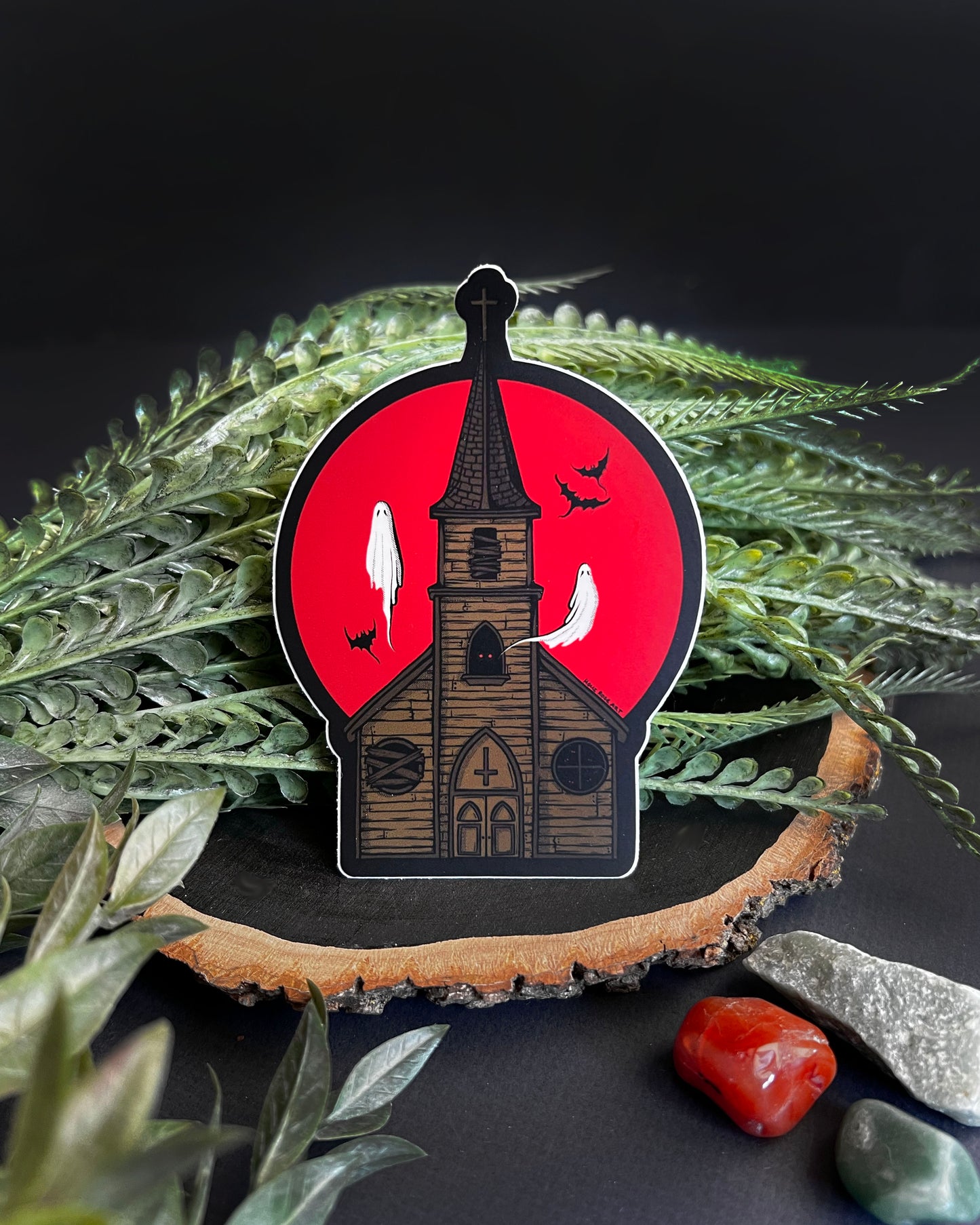 Haunted Church Sticker