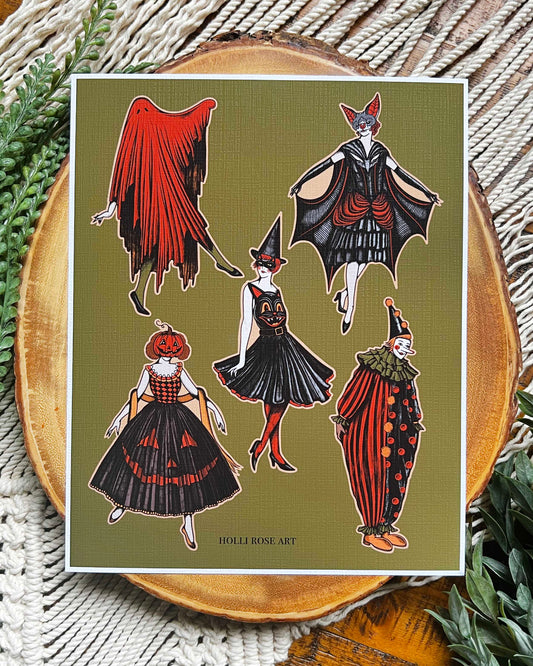 Vintage Halloween Ladies Print