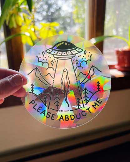 Please Abduct Me Window Cling