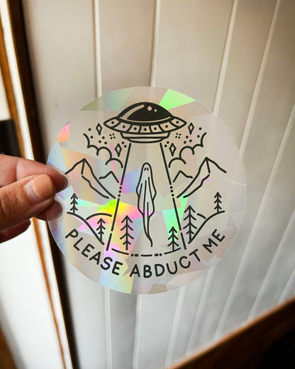 Please Abduct Me Window Cling
