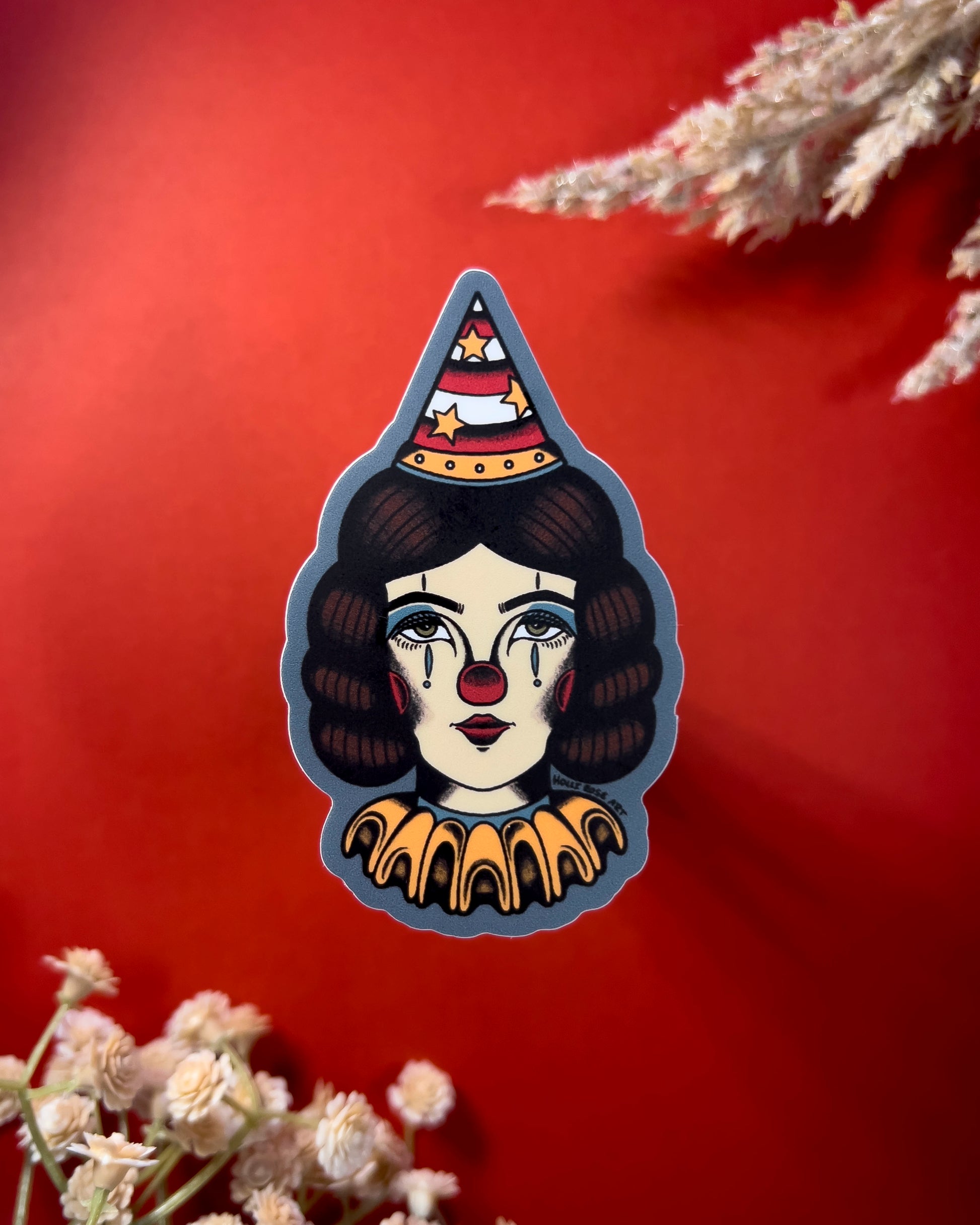 clown girl sticker