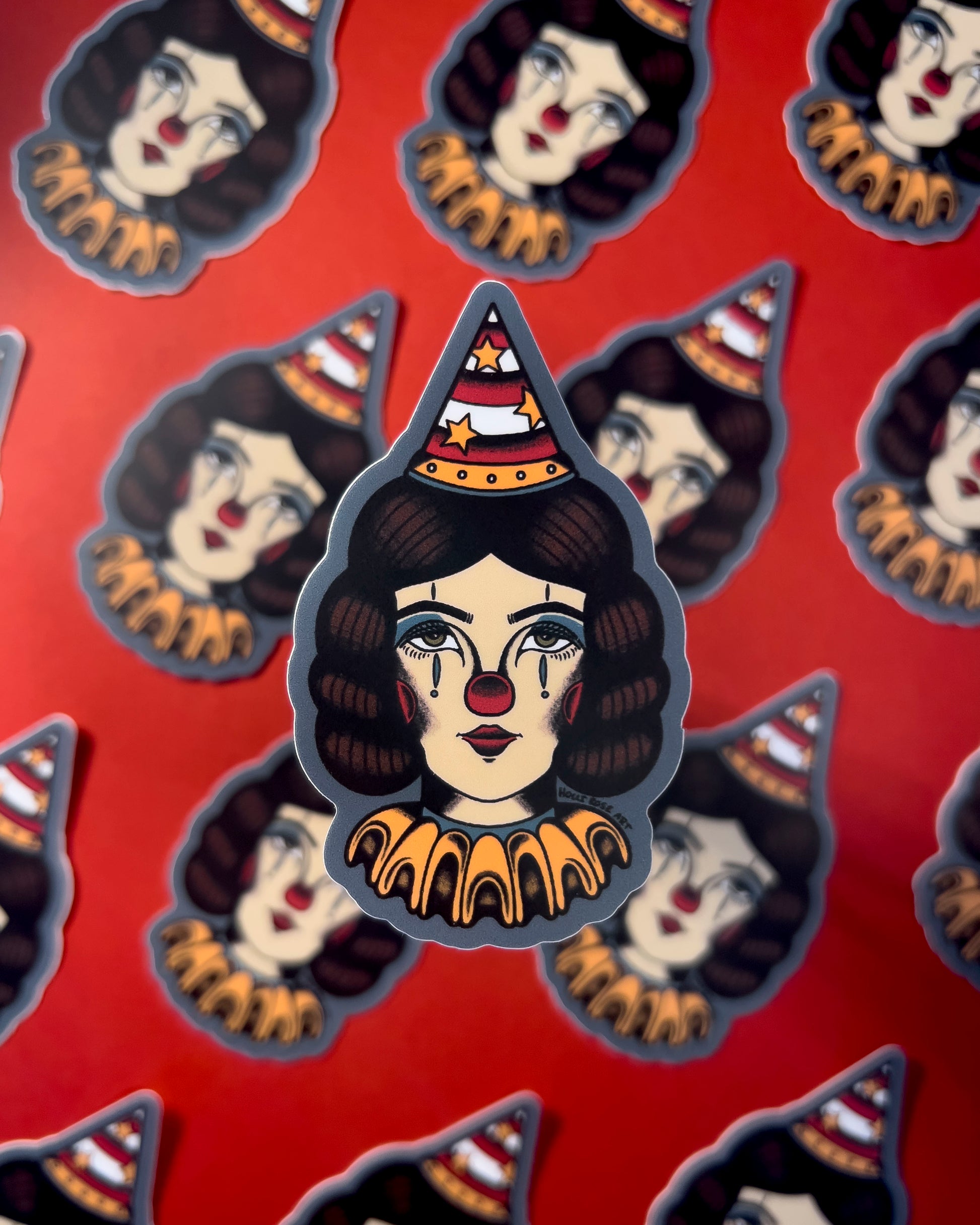 clown girl sticker