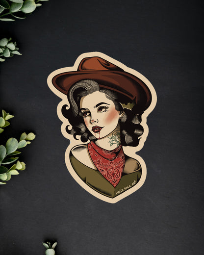 Cowgirl Vampire Sticker