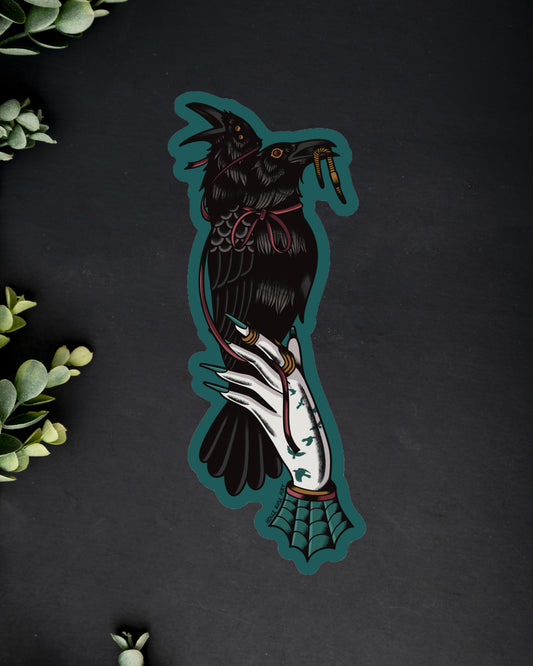 2 Headed Raven Sticker