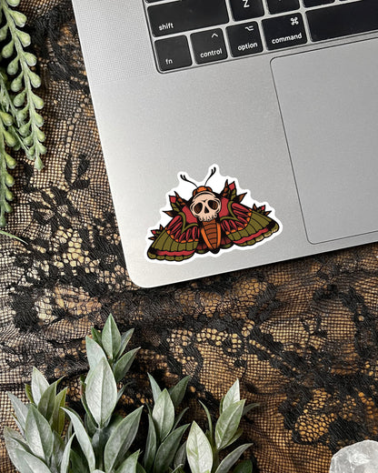 Death Moth American Trad Sticker