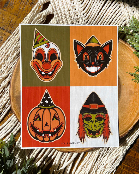 Halloween Masks Print