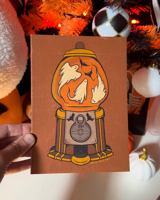 ghosts in a gumball machine print