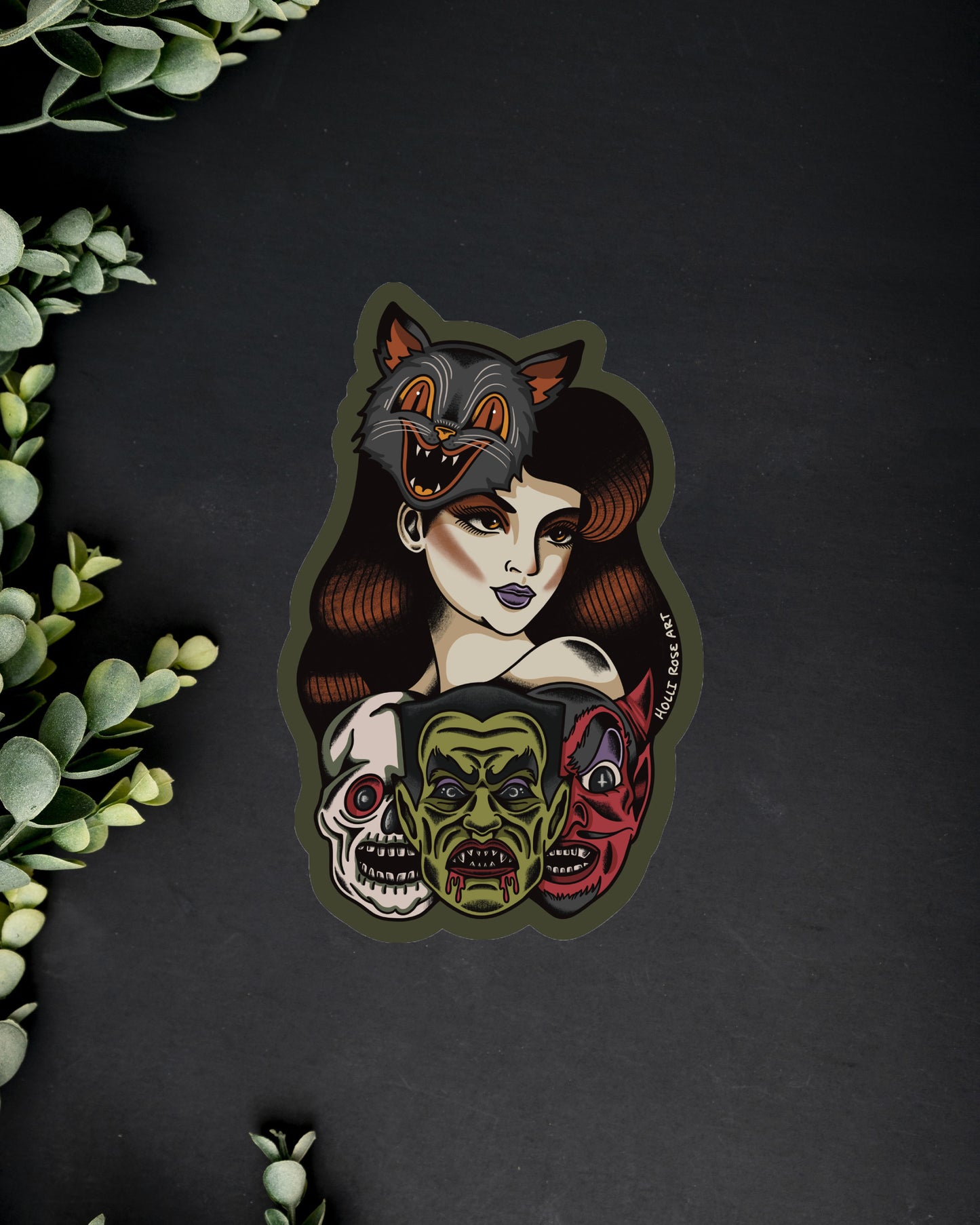 Spooky Masks Sticker