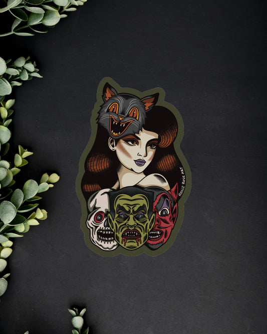 Spooky Masks Sticker