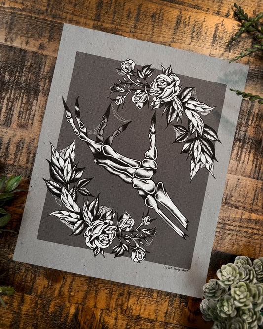skeleton hand print