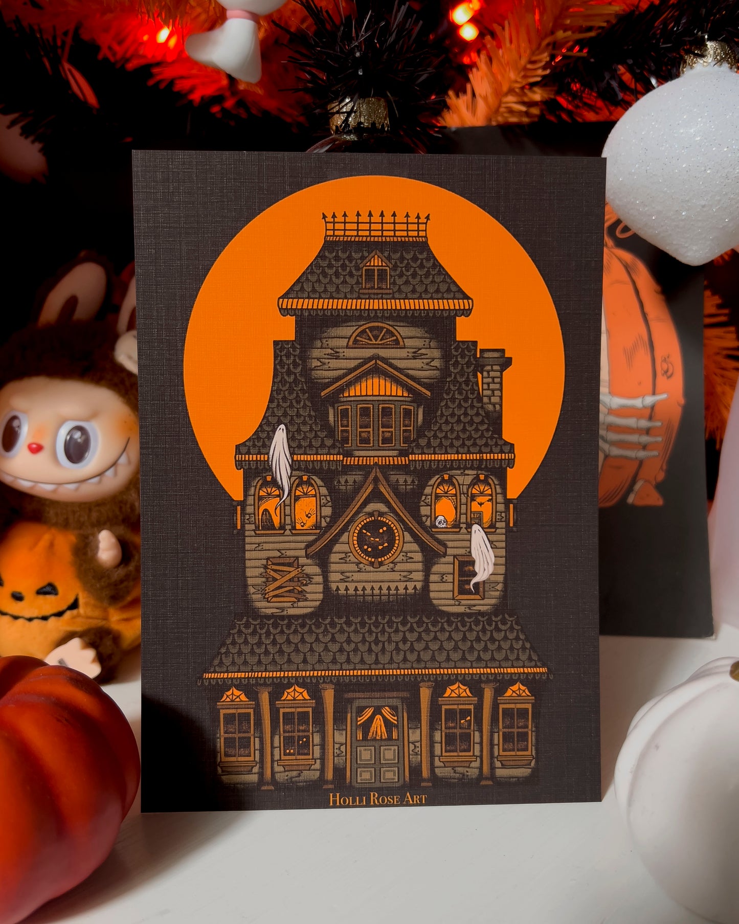 a haunted house print