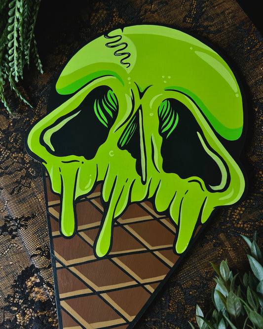 Green ISCREAM Hand Painted Cone