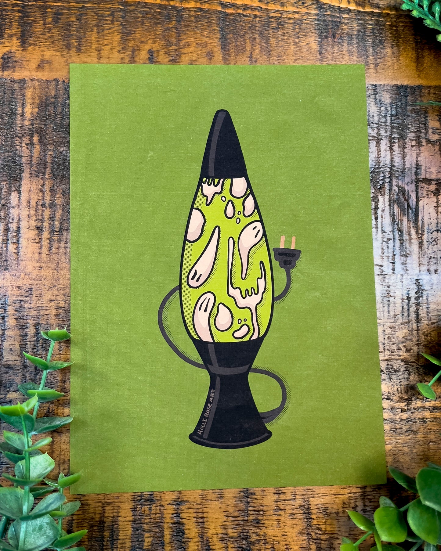 a lava lamp with ghosts inside print
