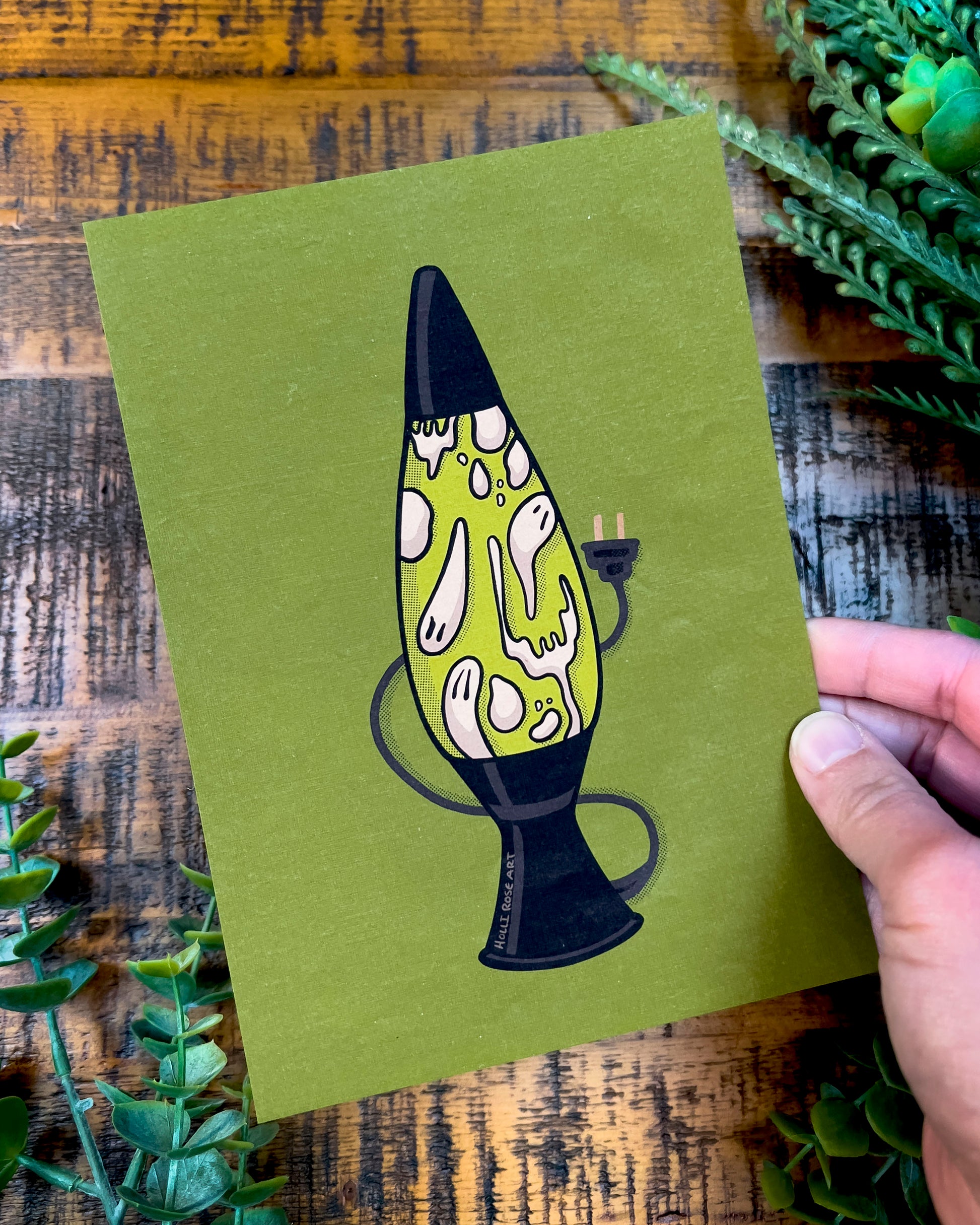a lava lamp with ghosts inside print