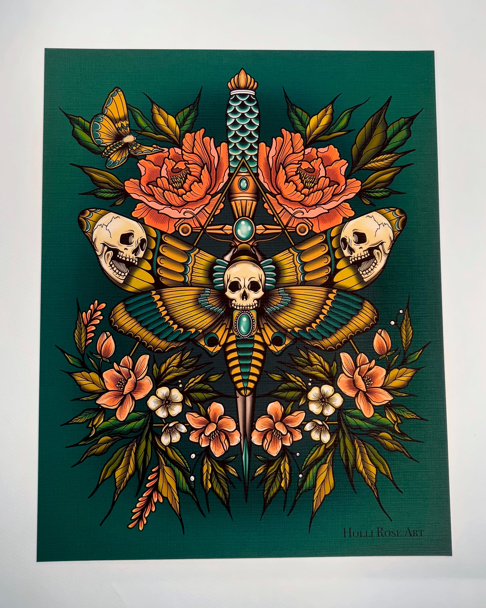 Death moth with a dagger print