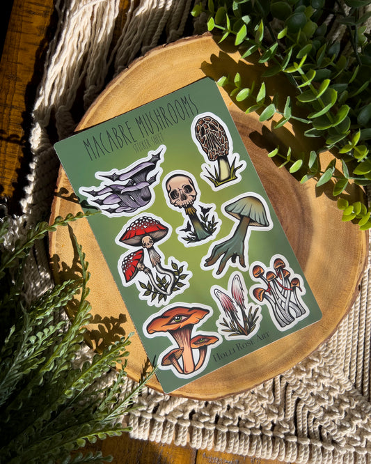 Macabre Mushrooms Sticker Sheet