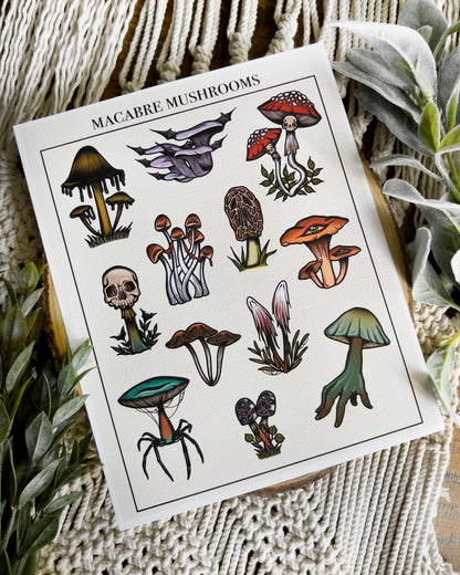 Macabre Mushrooms Print