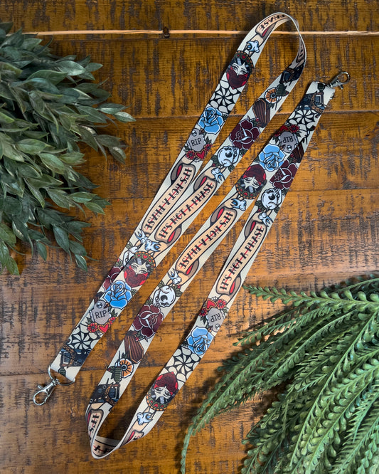 Set of lanyards that say it's not a phase and American traditional tattoo designs