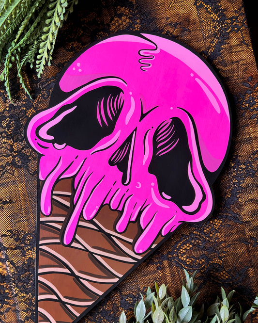 Pink ISCREAM Hand Painted Cone